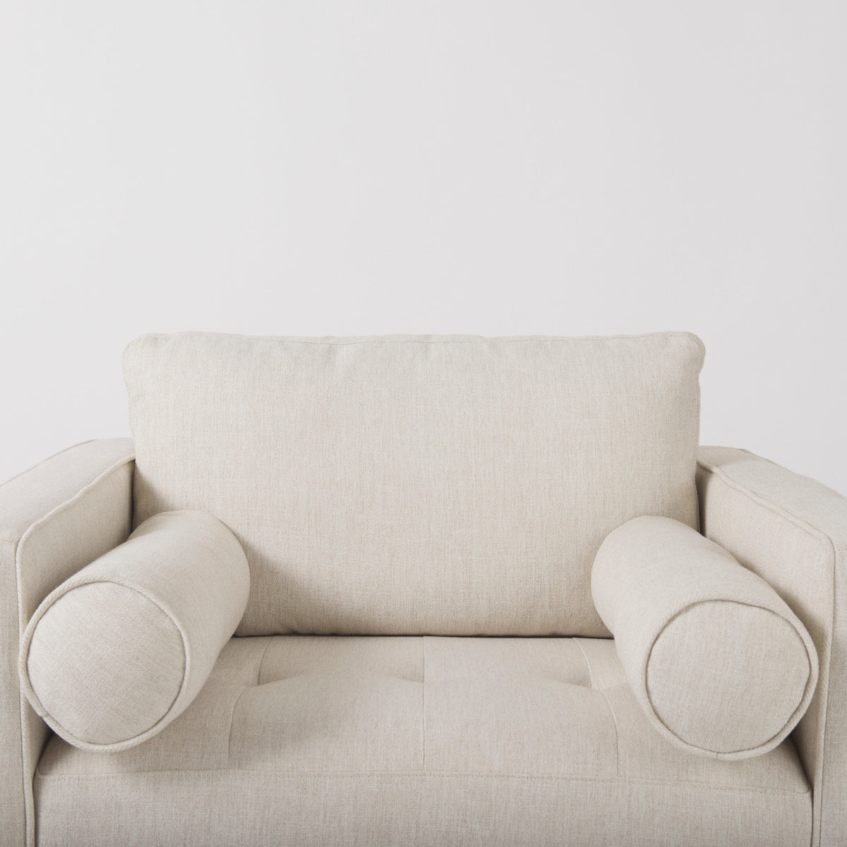 Loretta Cream Fabric Chair with Two Bolster Cushions - Ornate Home