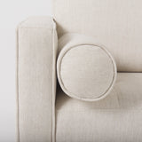 Loretta Cream Fabric Chair with Two Bolster Cushions - Ornate Home