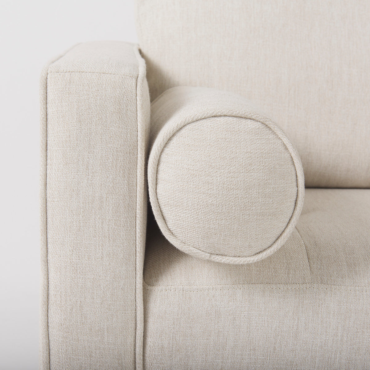 Loretta Cream Fabric Chair with Two Bolster Cushions - Ornate Home