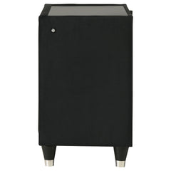 Lorient Black 2-drawer LED Nightstand with USB - Ornate Home