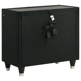Lorient Black 2-drawer LED Nightstand with USB - Ornate Home
