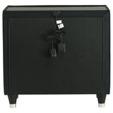 Lorient Black 2-drawer LED Nightstand with USB - Ornate Home