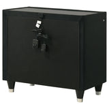 Lorient Black 2-drawer LED Nightstand with USB - Ornate Home