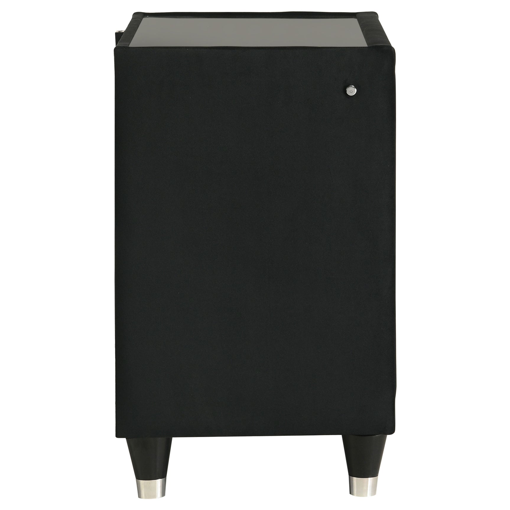 Lorient Black 2-drawer LED Nightstand with USB - Ornate Home