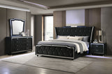Lorient Black 4-piece Eastern King Bedroom Set - Ornate Home