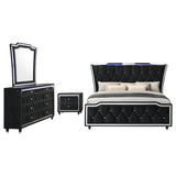 Lorient Black 4-piece Eastern King Bedroom Set - Ornate Home