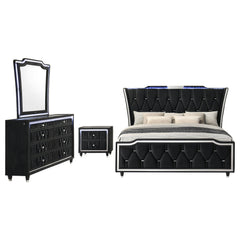 Lorient Black 4-piece Eastern King Bedroom Set - Ornate Home