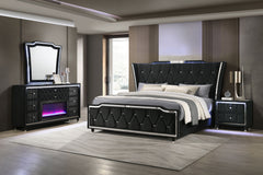 Lorient Black 4-piece Eastern King Bedroom Set - Ornate Home