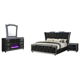Lorient Black 4-piece Eastern King Bedroom Set - Ornate Home