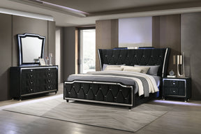 Lorient Black 4-piece Queen Bedroom Set - Ornate Home