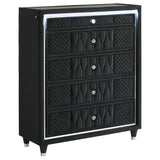 Lorient Black 5-drawer LED Chest of Drawers - Ornate Home