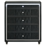 Lorient Black 5-drawer LED Chest of Drawers - Ornate Home