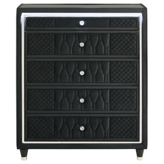 Lorient Black 5-drawer LED Chest of Drawers - Ornate Home