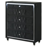 Lorient Black 5-drawer LED Chest of Drawers - Ornate Home