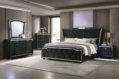 Lorient Black 5-piece Eastern King Bedroom Set - Ornate Home