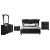 Lorient Black 5-piece Eastern King Bedroom Set - Ornate Home