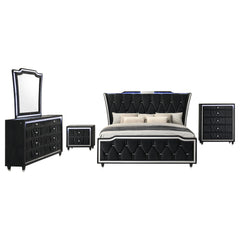 Lorient Black 5-piece Queen Bedroom Set - Ornate Home