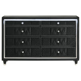 Lorient Black 8-drawer LED Bedroom Dresser Cabinet - Ornate Home