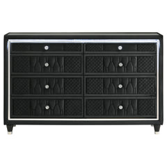 Lorient Black 8-drawer LED Bedroom Dresser Cabinet - Ornate Home