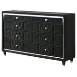 Lorient Black 8-drawer LED Bedroom Dresser Cabinet - Ornate Home