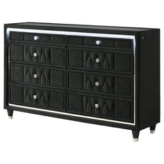 Lorient Black 8-drawer LED Bedroom Dresser Cabinet - Ornate Home