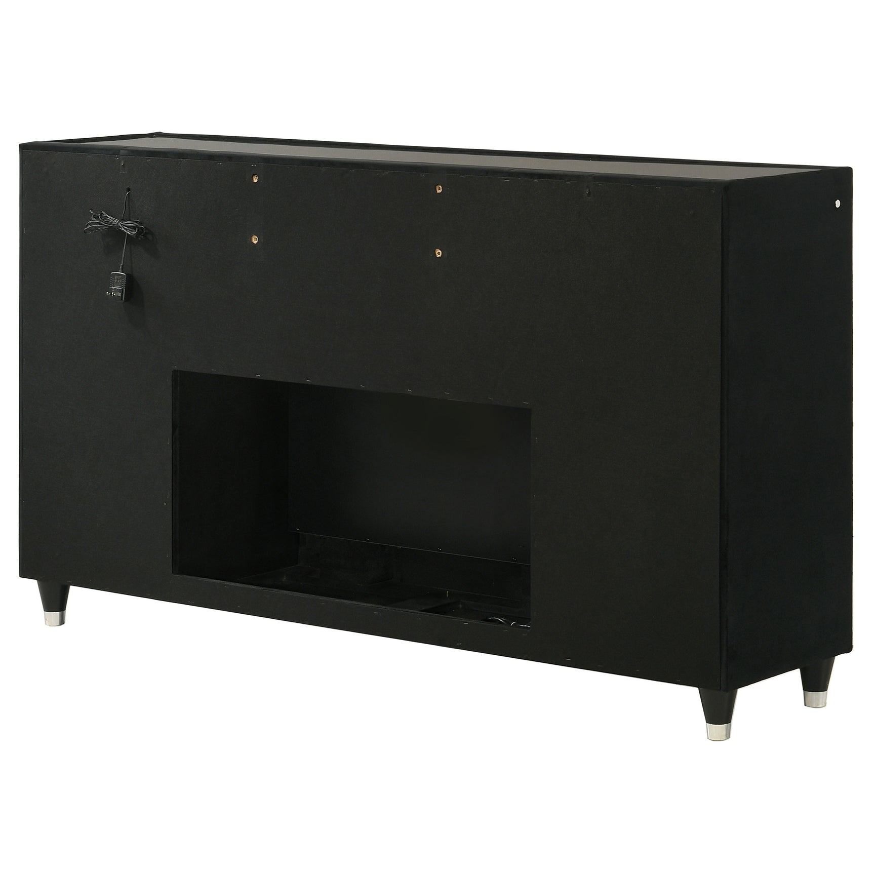 Lorient Black 8-drawer LED Bedroom Flame Box Dresser - Ornate Home
