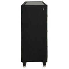 Lorient Black 8-drawer LED Bedroom Flame Box Dresser - Ornate Home