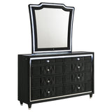 Lorient Black 8-drawer LED Dresser with Mirror - Ornate Home