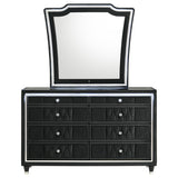 Lorient Black 8-drawer LED Dresser with Mirror - Ornate Home