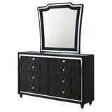 Lorient Black 8-drawer LED Dresser with Mirror - Ornate Home