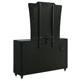 Lorient Black 8-drawer LED Dresser with Mirror - Ornate Home