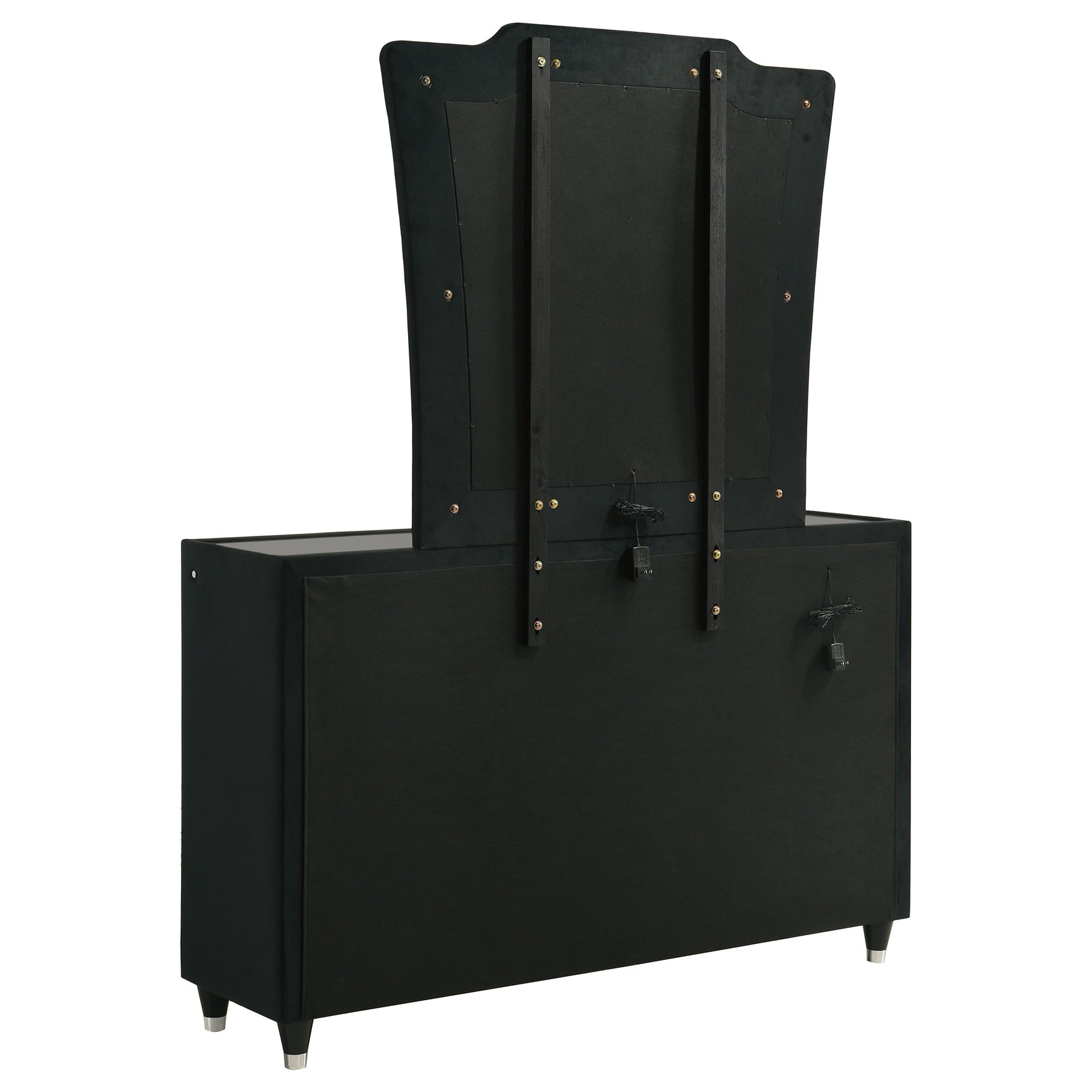 Lorient Black 8-drawer LED Dresser with Mirror - Ornate Home