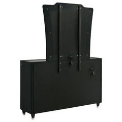 Lorient Black 8-drawer LED Dresser with Mirror - Ornate Home