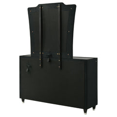 Lorient Black 8-drawer LED Dresser with Mirror - Ornate Home