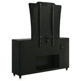 Lorient Black 8-drawer LED Flame Box Dresser and Mirror - Ornate Home