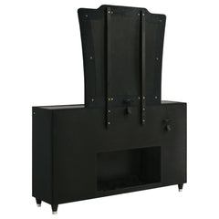 Lorient Black 8-drawer LED Flame Box Dresser and Mirror - Ornate Home
