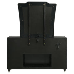 Lorient Black 8-drawer LED Flame Box Dresser and Mirror - Ornate Home