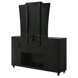 Lorient Black 8-drawer LED Flame Box Dresser and Mirror - Ornate Home