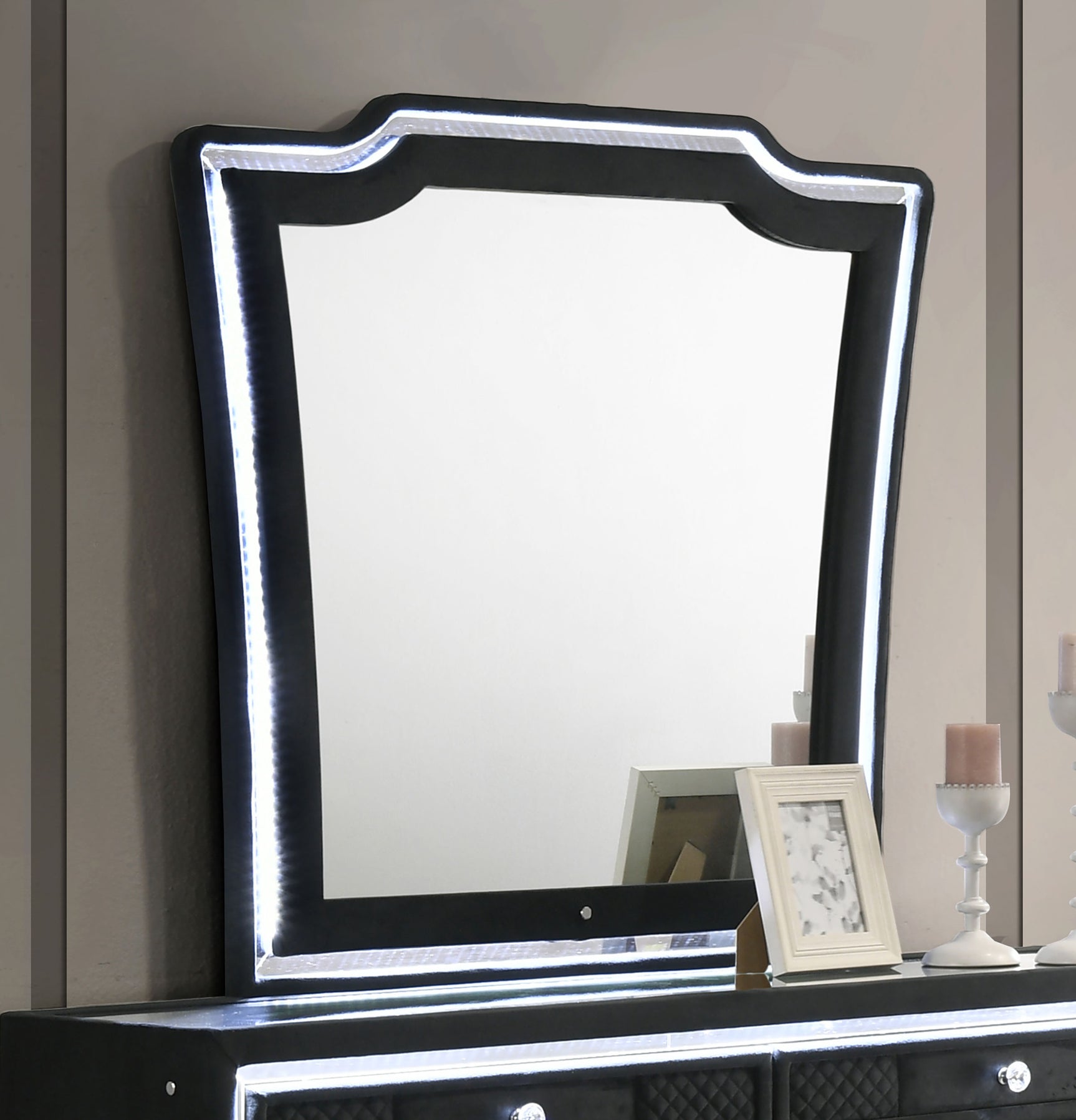 Lorient Black LED Dresser Mirror - Ornate Home