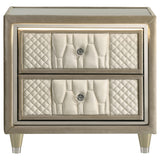 Lorient Ivory/Camel 2-drawer LED Nightstand with USB - Ornate Home