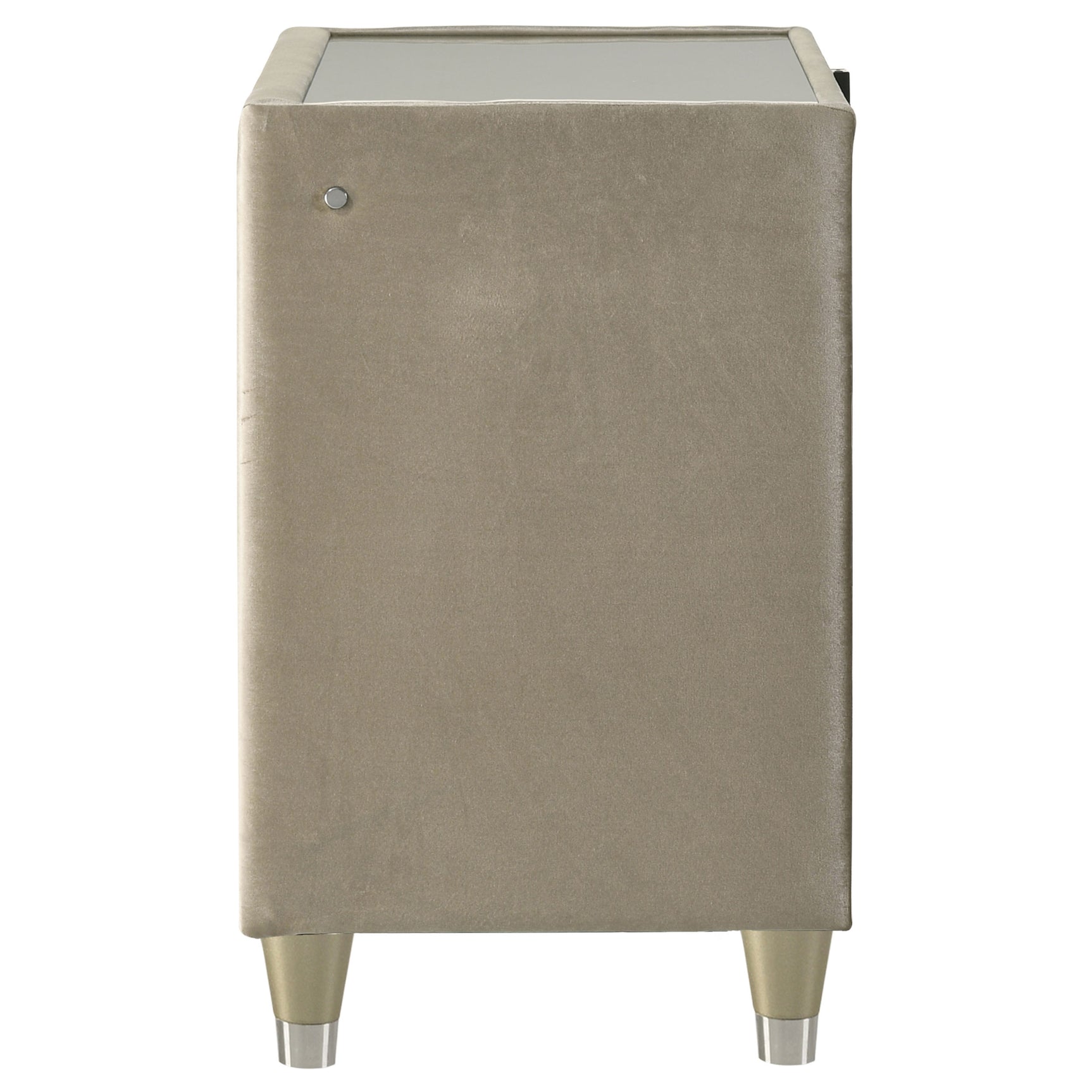 Lorient Ivory/Camel 2-drawer LED Nightstand with USB - Ornate Home