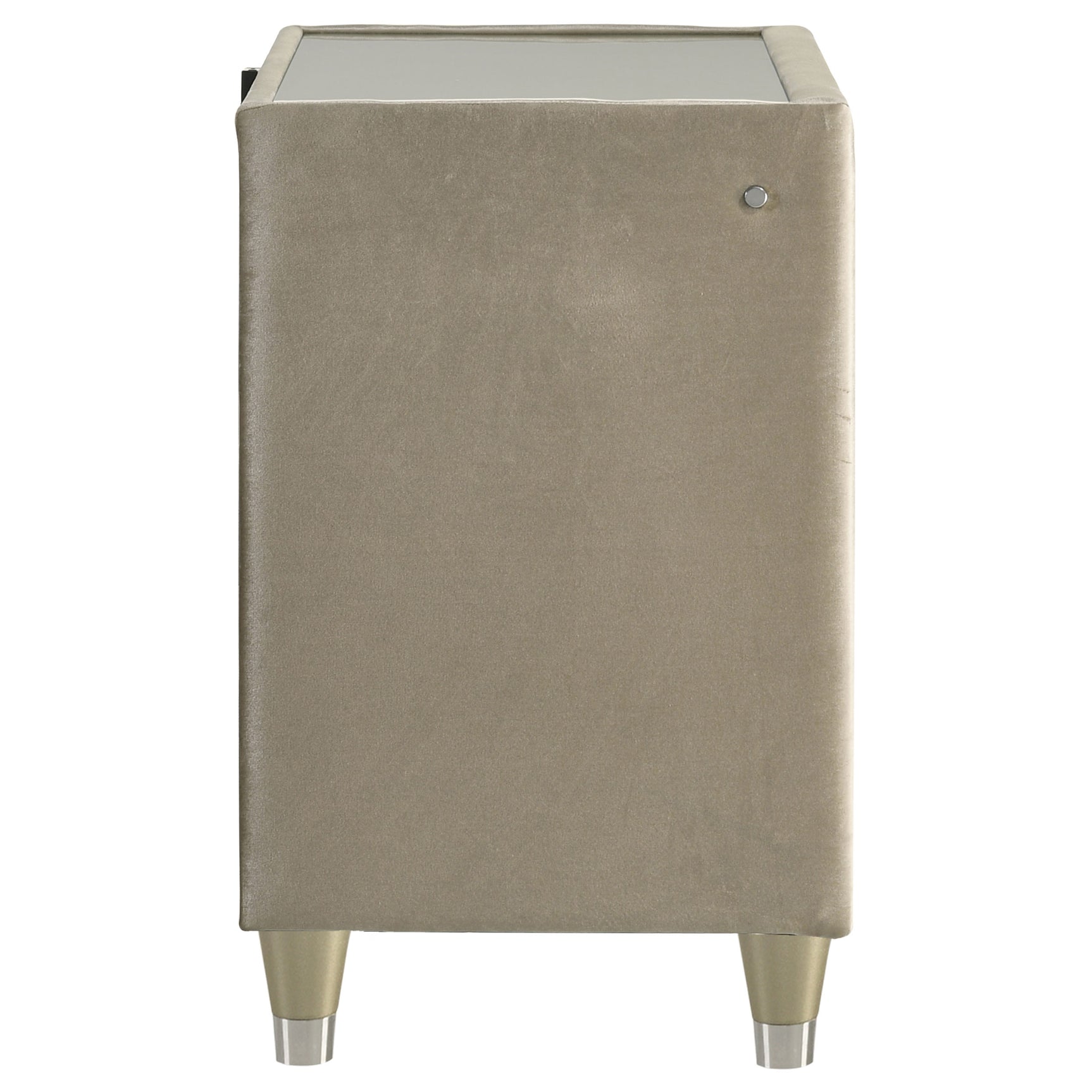 Lorient Ivory/Camel 2-drawer LED Nightstand with USB - Ornate Home