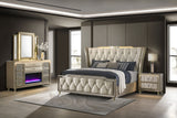 Lorient Ivory/Camel 4-piece California King Bedroom Set - Ornate Home