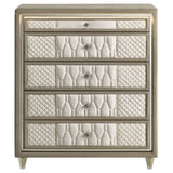 Lorient Ivory/Camel 5-drawer LED Chest of Drawers - Ornate Home