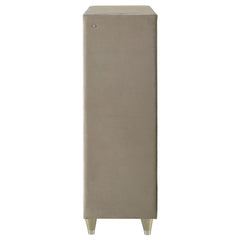 Lorient Ivory/Camel 5-drawer LED Chest of Drawers - Ornate Home
