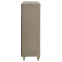 Lorient Ivory/Camel 5-drawer LED Chest of Drawers - Ornate Home