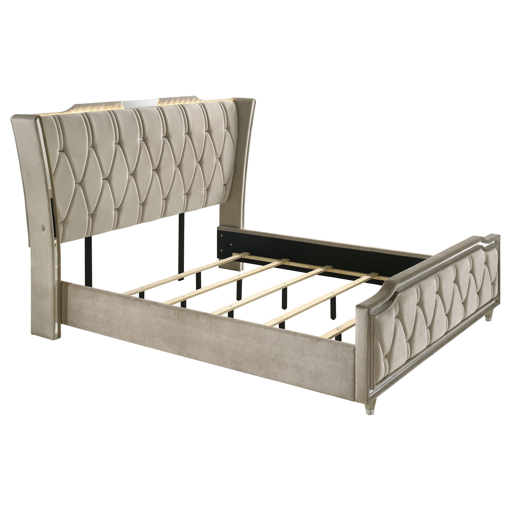 Lorient Ivory/Camel 5-piece California King Bedroom Set - Ornate Home