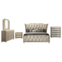 Lorient Ivory/Camel 5-piece Eastern King Bedroom Set - Ornate Home