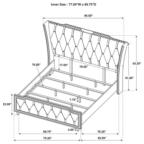 Lorient Ivory/Camel 5-piece Eastern King Bedroom Set - Ornate Home