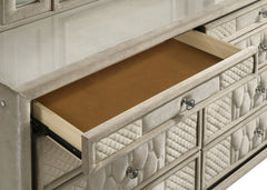 Lorient Ivory/Camel 8-drawer LED Bedroom Dresser Cabinet - Ornate Home